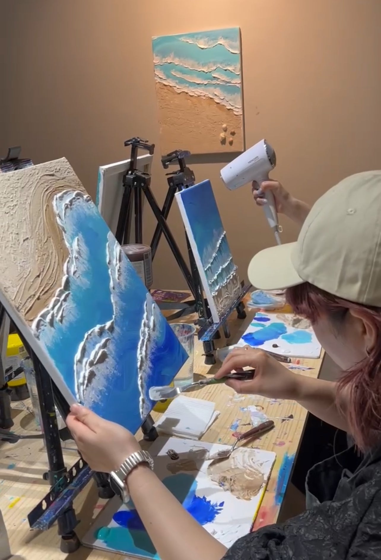 2025/07/18(金) 19:00-21:00 海を描くテクスチャシーアート